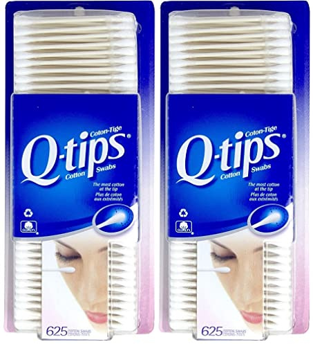 2 x Q-tips Cotton Swabs, 625 ct