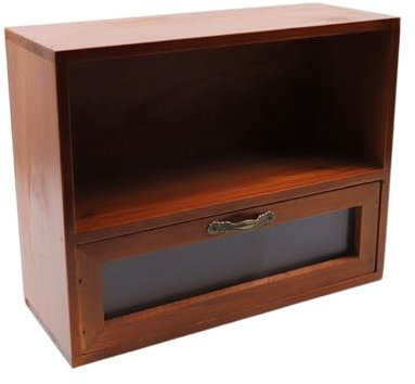 Tighall Schreibtisch-Organizer mit 2 Ebenen und Schubladen mit Aktenordner für Bürobedarf, Aufbewahrung – Schreibtischzubehör aus Holz