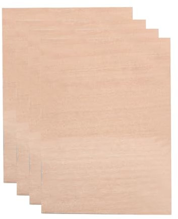 4 Stück A4 Sperrholzplatte, 297mm x 215mm x 3mm Dünne Holzplatten (+/- 0.2mm) Holz Sperrholz Platte für DIY Handwerk Holz Mini Haus Boot Flugzeug Modell