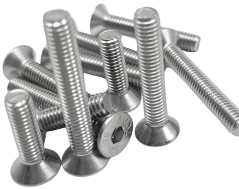 Topnorm24 - Tornillos avellanados M4 x 50 mm - 50 unidades con hexágono interior de acero inoxidable DIN 7991 V2A A2 VA Allen, rosca métrica completa para tuercas y arandelas (M4 x 50 (50 unidades)