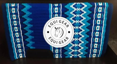 EQUIGEAR Western Show Horse Satteldecke aus neuseeländischer Wolle, Western-Design, handgefertigte Satteldecke, Wollpolster, Sensor Flex (Anpassung möglich), WZ27 (34x36)
