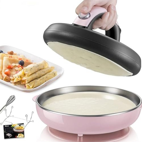 Instant Crepe Maker, 8 Electric Non-stick Griddles, Portable Pancake Machine, 600W Ousehold Pizza Maker, With Metal Stand, Electric Baking Pan for Crepes, Pancakes, Tortillas