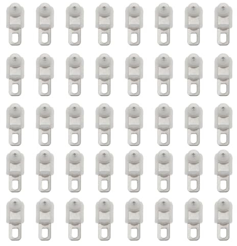 PRETYZOOM 50 Pezzi Ganci Per Tende Heavy Duty Rulli Scorrevoli Per Binari Da Soffitto, Accessori Per Aste Di Finestre in Plastica Bianca
