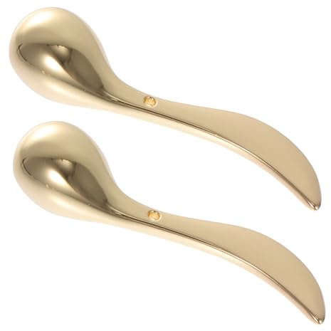 Zinklegierung Augencreme Massagegerät Gold, 2 Stück | Kompakter Augenmassagestab für Unterwegs und Make Up, Beauty Zubehör für Frauen und Mädchen