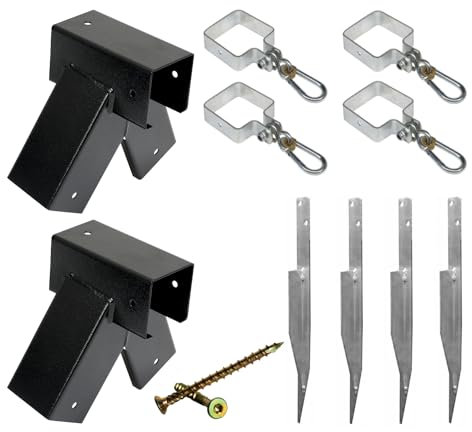 TRIBECCO Bausatz zum BAU Einer Spielplatzschaukel Gartenschaukel Kinderschaukel | Hergestellt in der Europäischen Union (Schwarz, 100°)