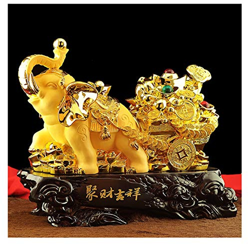 Escultura de estatua de feng shui chino Decoración de elefante Regalos propicios de inauguración de la casa Artesanías exquisitas Estatua de Buda de la suerte Decoración Proteger la casa Paz Riqueza