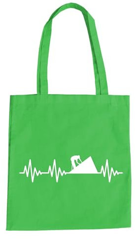 absenda Herzschlag Dachdecker Baumwolltasche - Ekg Zimmerman Handwerker Ziegel Grün