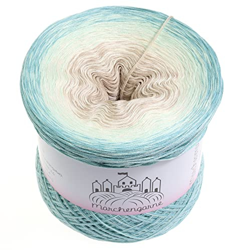 Farbverlaufsgarn Bobbel 200g - 760m 4Fädig Wolle Strickwolle Häkeln bubble (Feendrache - Jade außen)