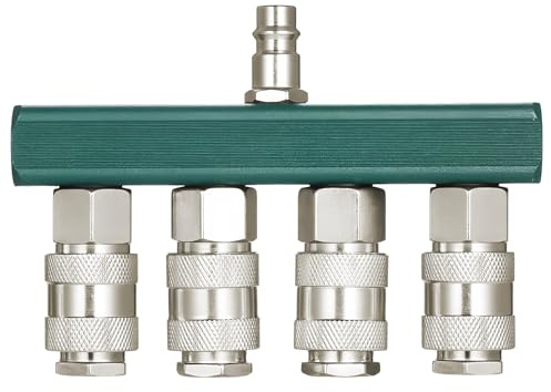Distributeur D'air Comprimé à 4 Voies - Connecteur Rapide Fileté, Répartiteur Pour Un Raccordement Simple à L'air Comprimé, Raccords Pneumatiques