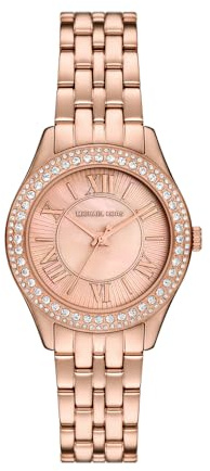 Michael Kors Montre Harlowe pour Femme, Mouvement à Quartz Trois Aiguilles avec Bracelet en Acier Inoxydable ou en Cuir
