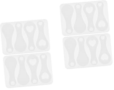 TEHAUX 4pcs Silicone Trolley Token Mold Key Chain Shopping Cart Token Mold Flexible Casting for Trolley Coins