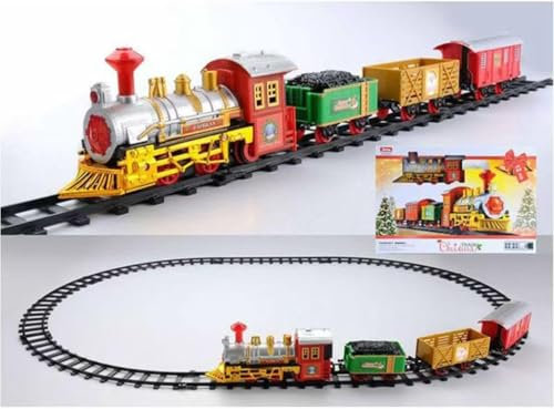 Weihnachtszug Set, Elektrische Bahngleis Spielzeug Weihnachtsdekoration, realistischen Klängen, Weihnachtsbahngleise Set Kinderspielzeug Weihnachtsdekoration Geschenk
