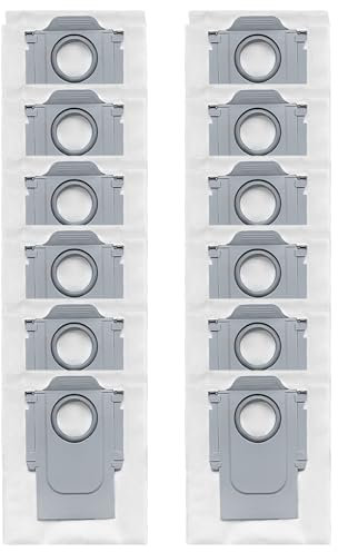 HUAYUWA Kit d'accessoires de rechange pour aspirateur et balai à franges compatibles avec Roborock Qrevo S/Qrevo MaxV/Qrevo Pro (12 sacs de collecte de poussière)