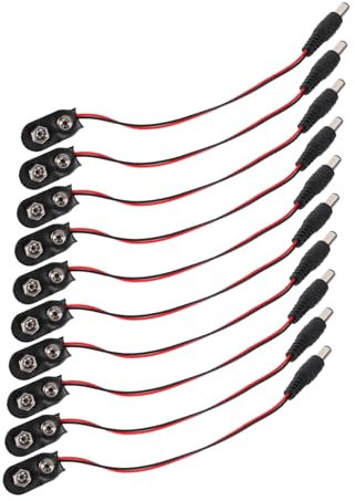 Connecteur de Batterie à Boîtier Plastique 9 V 5, 5x2, 1mm Noir