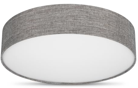 REV Deckenleuchte - 50cm, Stoff-Lampenschirm im Vintage Look, braun-silber | Stilvoller Leinenstoffschirm | inklusive sechs E27 Fassungen | ideal für Wohnräume & Schlafzimmer