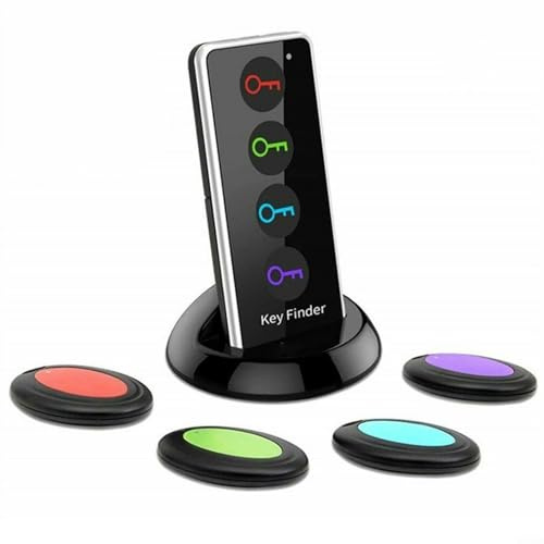 Gettimore 4-in-1 Wireless Remote Finder Key Locator Set with LED Light for Lost Items Tracking