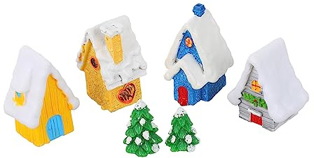 SUPVOX 6pièces Figurines Décoratives de Noël Kit pour Maison de Poupée Boules à Neige Décorations de Paysage Miniatures