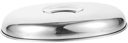 PEPLAYTAL Copertura Teppanyaki in Acciaio Inossidabile Per Alimenti Da Cucina Protezione Per Piatti Ovali