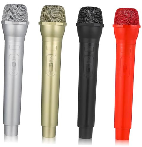 YARNOW 4pcs Microphone Props Toy Microphone Fake Prop for Boys and Girls Play Stage Performance Present Mic Cosplay Plastic Material Simulate Speech Practice for Toddlers