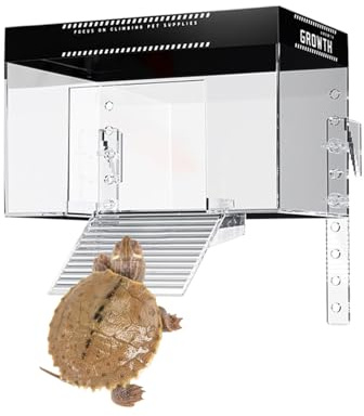 Schildkröten Plattform Groß Acryl Terrarium Plattform Aquarium Wasserschildkröten Sonnenbad Zubehör Für Reptilien Und Amphibien, 20x14x14/25x16x16cm