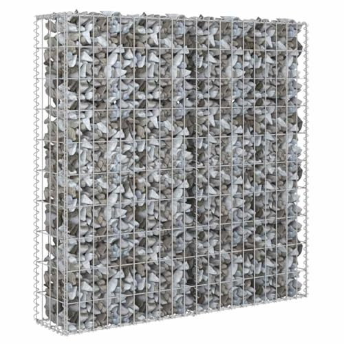 Gabionenwand mit Abdeckung 80×20×100 cm - Verzinkter Stahl für Garten, Terrasse & Absperrungen - Langlebig & Witterungsbeständig - Ideal als Sichtschutz & Zaunersatz