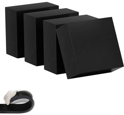 4 Stück Antivibrationsmatten, Gummipads 60 mm x 60 mm, 2 mm - 60 mm dick, robuste rutschfeste Gummiblöcke for Möbel, Maschinen, Werkbänke(10mm)