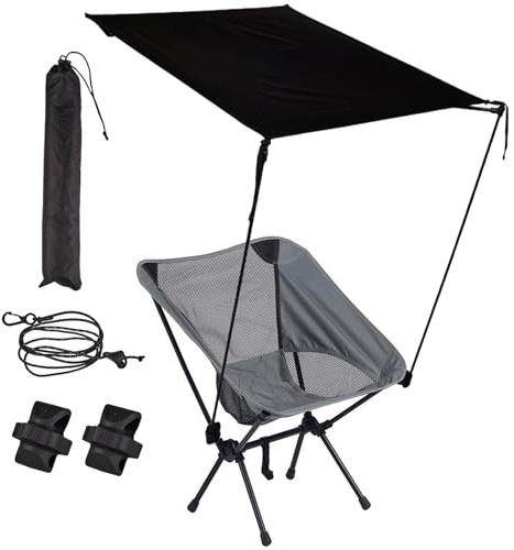 Sedia da campeggio, sedia da spiaggia portatile per sport, baldacchino, ombrellone portatile resistente per adulti, viaggi, spiaggia, patio, giardino, sport, , escursionismo