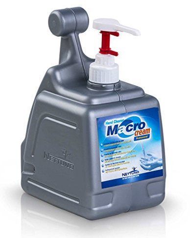 CREMA LAVAMANI MACROCREAM NETTUNO 3 LT con microsfere naturali. Ideale per olio, idrocarburi, grasso, lubrificanti, polveri metalliche, nero di carbone. Flacone con dosatore. Confezione da l 3 PZ