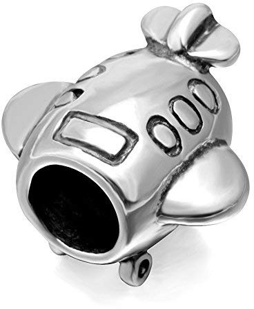 Breloque avion en argent sterling 925 pour bracelet Pandora (B)