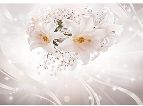 Runa Art Fototapeten 396 x 280 cm Blumen Lilien - Vlies Wanddekoration Wohnzimmer Schlafzimmer - Deutsche Manufaktur - Braun 9355012a