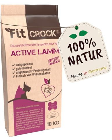 cdVet Fit-Crock Hundefutter trocken Active Lamm Mini 10 kg, getreidefrei