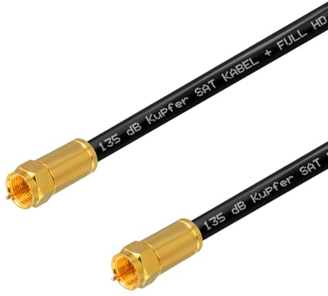 HB-DIGITAL HDTV puro rame SAT cavo antenna 5 strati schermato max 135dB cavo di collegamento RG6 coassiale connettori di compressione placcato oro cavo coassiale Full HD 3D Ultra 4K connettore F 10m
