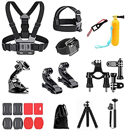 20 en 1 Kit de Accesorios para cámara de acción, Accesorios para GoPro, Compatible con GoPro Hero 9 8, GoPro MAX 7 6 5 4, dji Osmo Action, Insta 360, AKASO, APEMAN, SJCAM, Campark