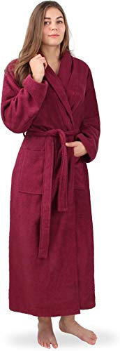 normani Extra langer Baumwoll-Bademantel | Weicher Sauna-Bademantel mit Frottee für Damen - Öko Tex 100 - Premium Qualität