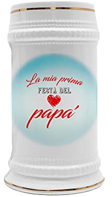 Boccale da Birra Festa del Papà La Mia Prima Festa del Papà Boccale per Birra da 500 ML Boccale Birra Papà Divertente Gadget Papà Boccali in Ceramica Idea Regalo Papà