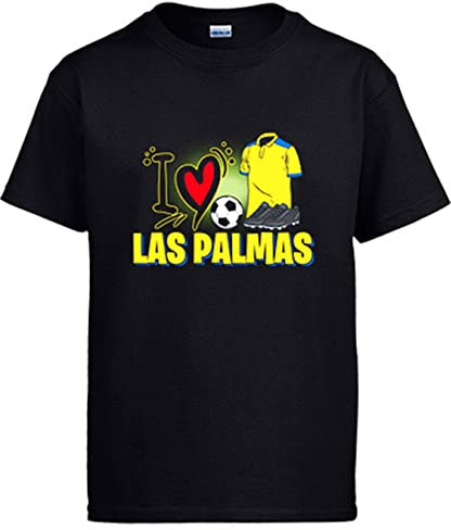 stampats Camiseta para Enamorado de su Equipo de fútbol de Las Palmas - Negro, S