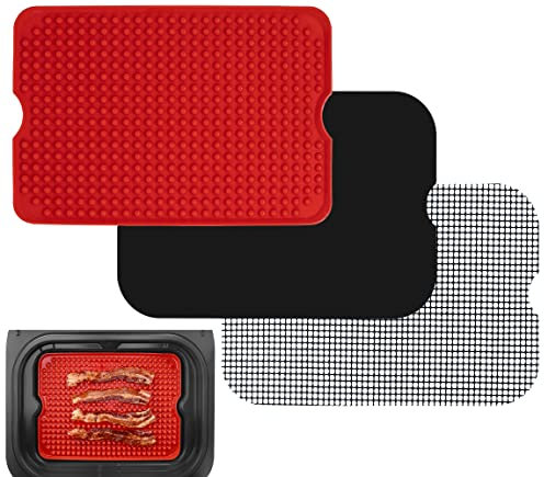 Air Fryer Liner Zubehör für Ninja Foodi XL Smart FG551 6in1 IndoorGrill wiederverwendbare hitzebeständige Matte für Luftfritteuse Ninja Foodi Zubehör leicht zu reinigender Ersatz für Pergamentpapier