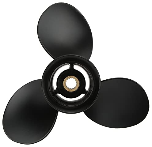 Aluminium-Außenborder für Motoboote, 9 1/4 X 11 Zoll, 3-Blatt-Propeller, 14 Zähne, RH, Aluminiumlegierung, Ersatz für Tohatsu 9,9 PS, 15 PS, 20 PS