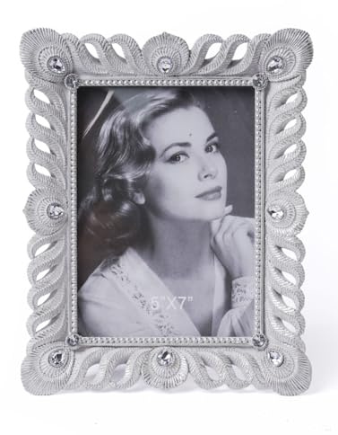 HAUCOZE Bilderrahmen Fotorahmen Tisch Dekor Modern Skulptur Geschenk Silber 13x18cm