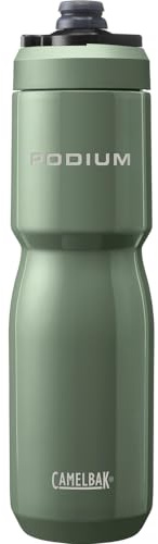 CAMELBAK Podium Insulated Steel 22oz Fahrrad Trinkflasche – 18/8 Edelstahl – hohe Kapazität – doppelwandige Vakuumisolierung – auslaufsicher – hoher Durchfluss – Moss, Größe: OS