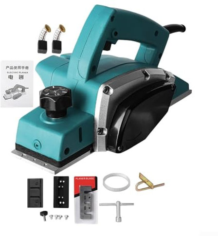 Rechargeable Electric Planer, Cordless Carpenter Wood Cutting Tool, Handheld Planing Machine, 16000r/min No Load Speed, 82mm Planing Width