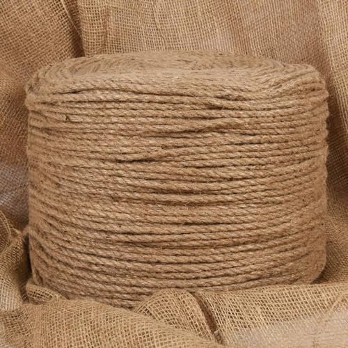 ZEYUAN Juteseil 50 m Länge 6 mm Stärke, Sisalseil, Pflanzenbinder, Baumpfahl, Baumstütze, Bindfaden Garten Reißfest, Hanfseil Gewebt, Garn Dickes Seil Kordel