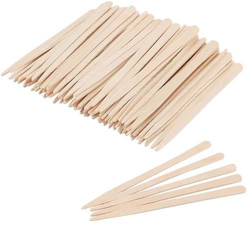 TAICHEUT 1200 Stück 8,8 cm Augenbrauenwachsstifte, Holzspatel, Wachs-Applikator-Stift für Gesichtshaarentfernung