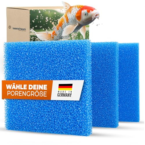 saarschaum • Filtermaterial für Aquarium & Teichfilter • Filterschwamm für gesunde Fische & Pflanzen • Filtermatten • Filterschaum • PPI30 (fein) • 50x100x10 cm