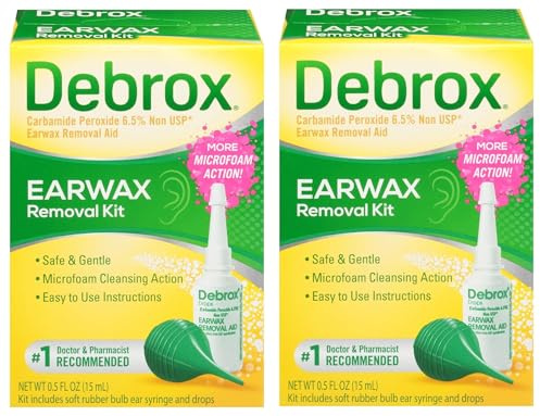 Debrox Ohrenschmalz-entfernungs-set, Inklusive Zwiebelspritze Und 0, Entfernungstropfen Zur Reinigung Der Ohren (2 Stück), 5 Ml