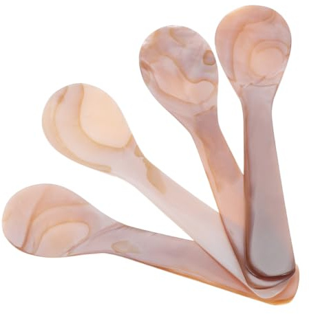 Cucharas de Concha Natural para Café, Postres y Cócteles, Juego de 8 Piezas | Formato ligero para servir pequeñas porciones, remover bebidas y aportar un acabado decorativo a la mesa