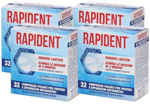 Compresse Pulenti Per Apparecchi Dentali Ortodontici. Rimuove i Batteri, Elimina Le Macchie In 1 Minuto! Elimina i Cattivi Odori, Freschezza Duratura (Confezione Da 32 Compresse) (4)