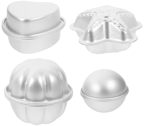 Mikinona 4paare Aluminiumlegierung Badebomben-formen Teiliges Für Badezusätze Einfache Entnahme Langlebige Qualität Für Kreative Seifen Und Badeball-herstellung