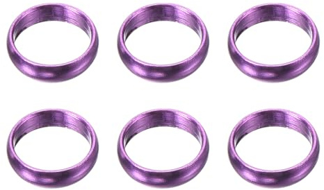 YOKIVE 6 Stück Dart Schaftringe, Innen Außen Aluminium Dart O-Ring Zubehör | Heim, Club, Nylon Und Plastik Schäfte (Lila)