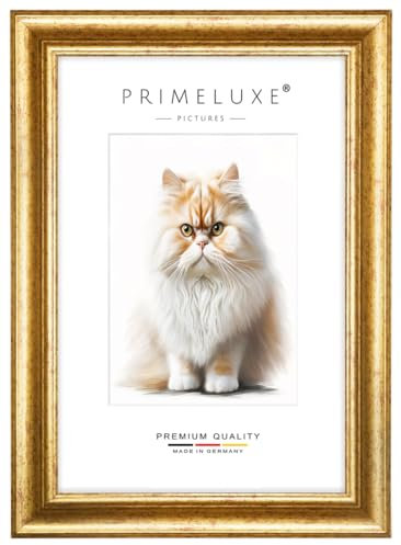PrimeLuxe Barock Bilderrahmen nach Maß 38 x 98 cm in Bordeaux Gold | Größe wählbar | mit entspiegeltem Acrylglas | Rahmen für Poster | Puzzle | Foto collage